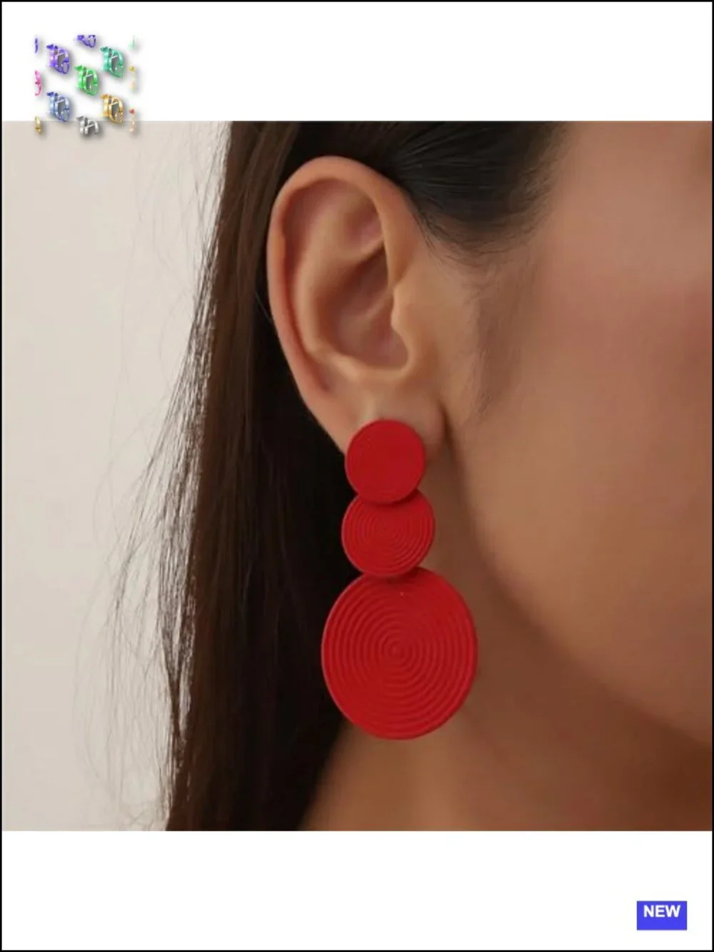 Round Disc Drop Dangle Earrings - Geometric Bohemian Statement Earrings
